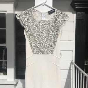 Azadeh Black and White Lace Dress in XXS